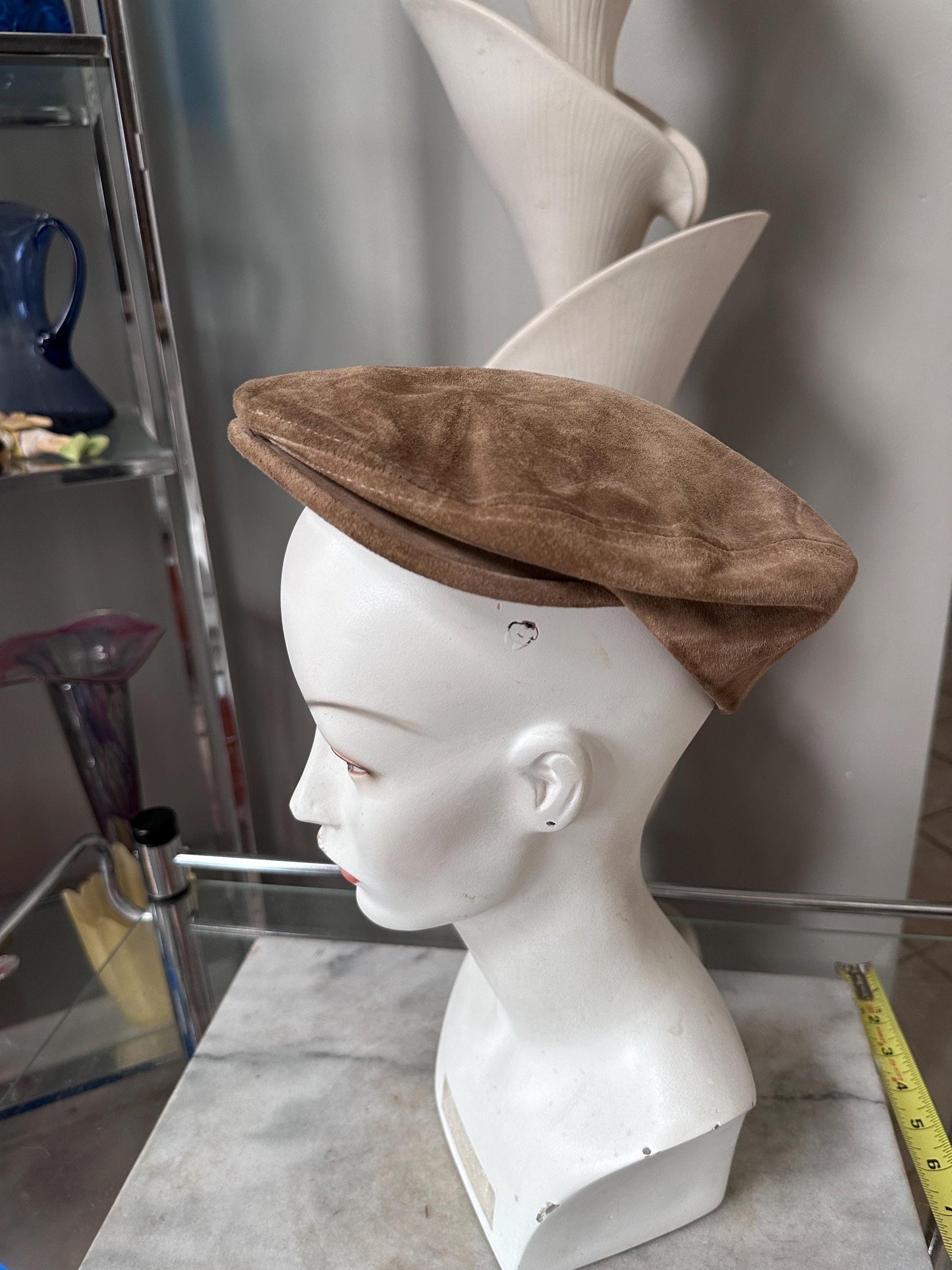 Vintage Woolrich Brown Suede Newsboy Cap | Men’s Size Small | Retro Country Style Hat | Classic Leather Driving Cap