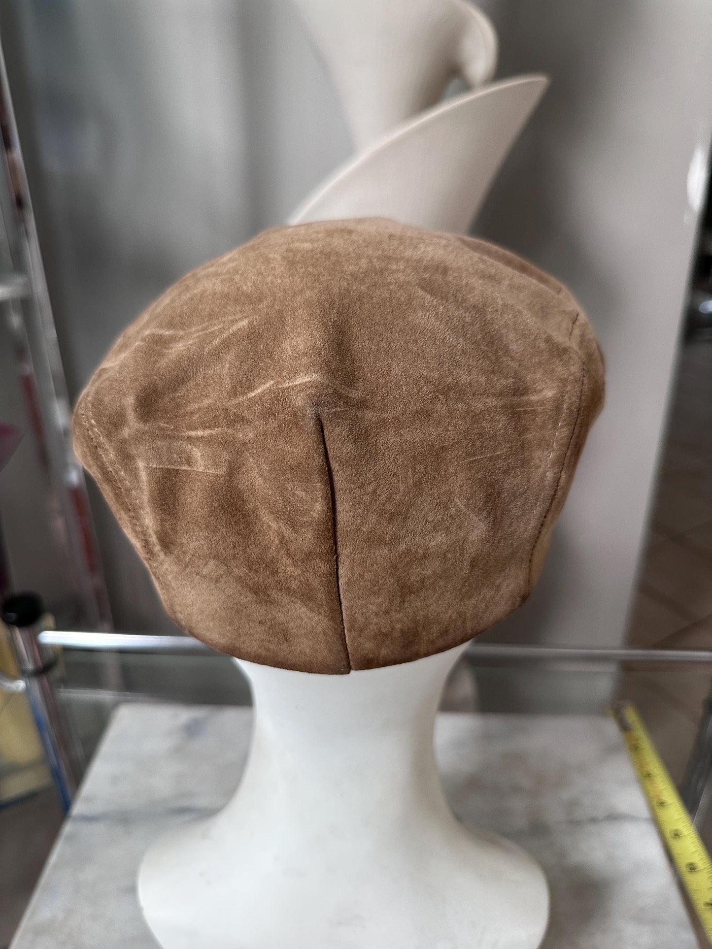 Vintage Woolrich Brown Suede Newsboy Cap | Men’s Size Small | Retro Country Style Hat | Classic Leather Driving Cap