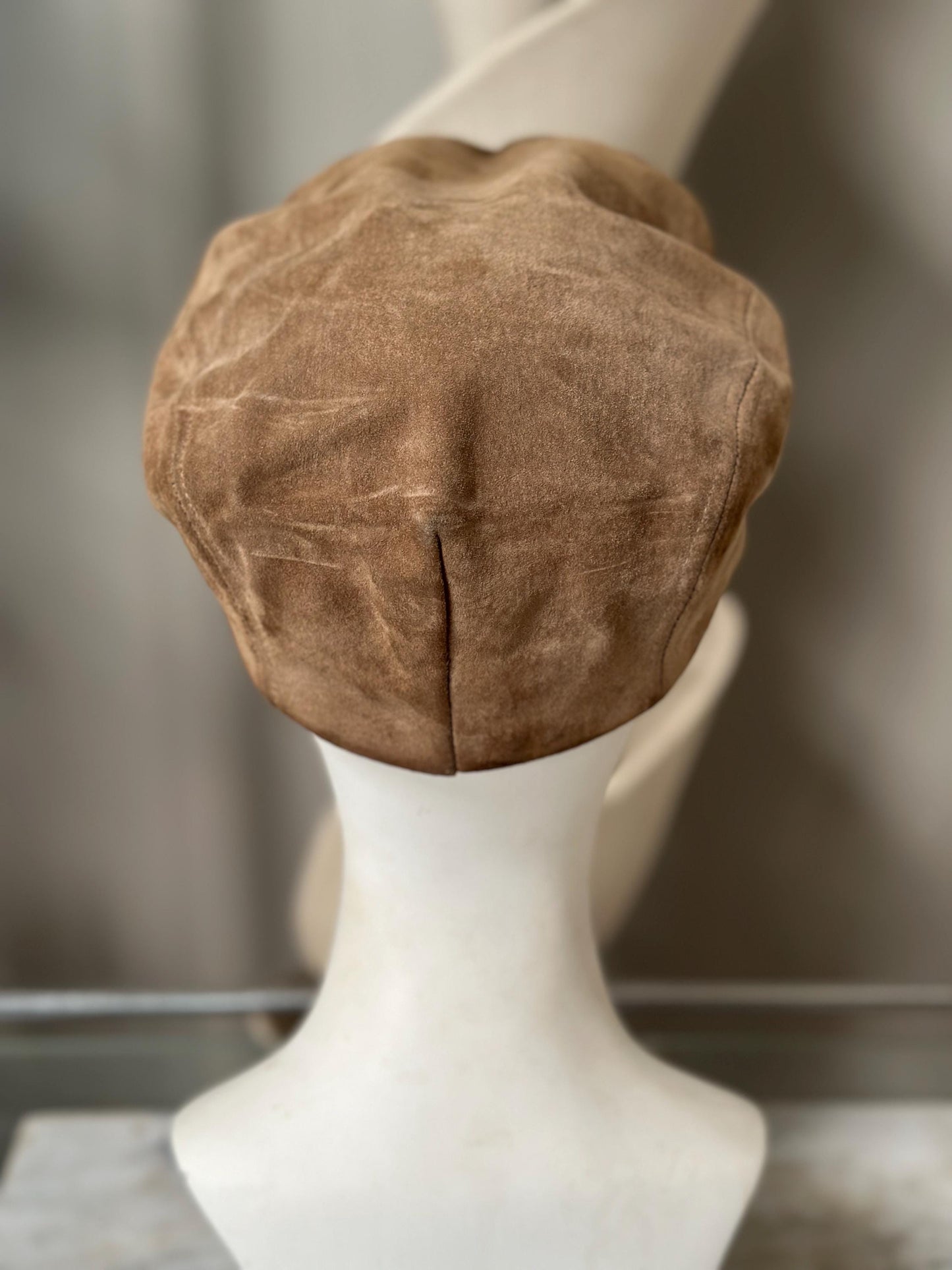 Vintage Woolrich Brown Suede Newsboy Cap | Men’s Size Small | Retro Country Style Hat | Classic Leather Driving Cap