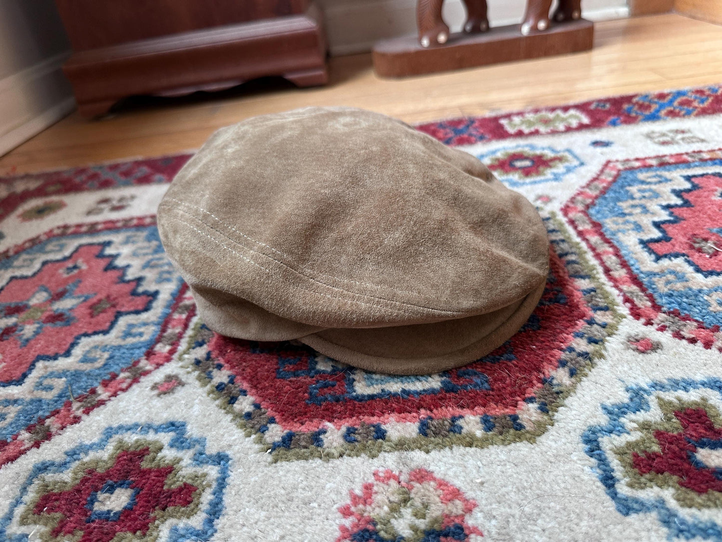 Vintage Woolrich Brown Suede Newsboy Cap | Men’s Size Small | Retro Country Style Hat | Classic Leather Driving Cap