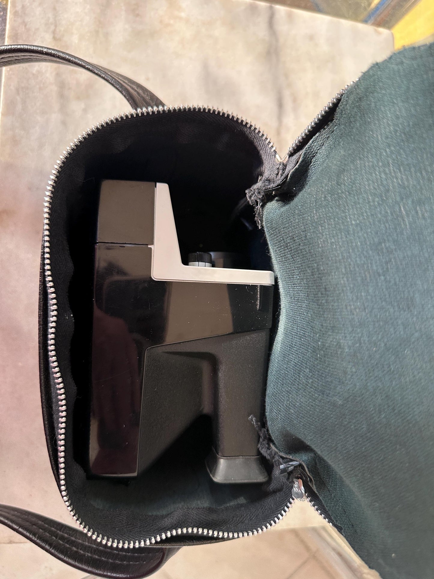 Vintage Polaroid SX-70 OneStep White Rainbow Stripe Land Camera with Carrying Bag, Untested, 1970s