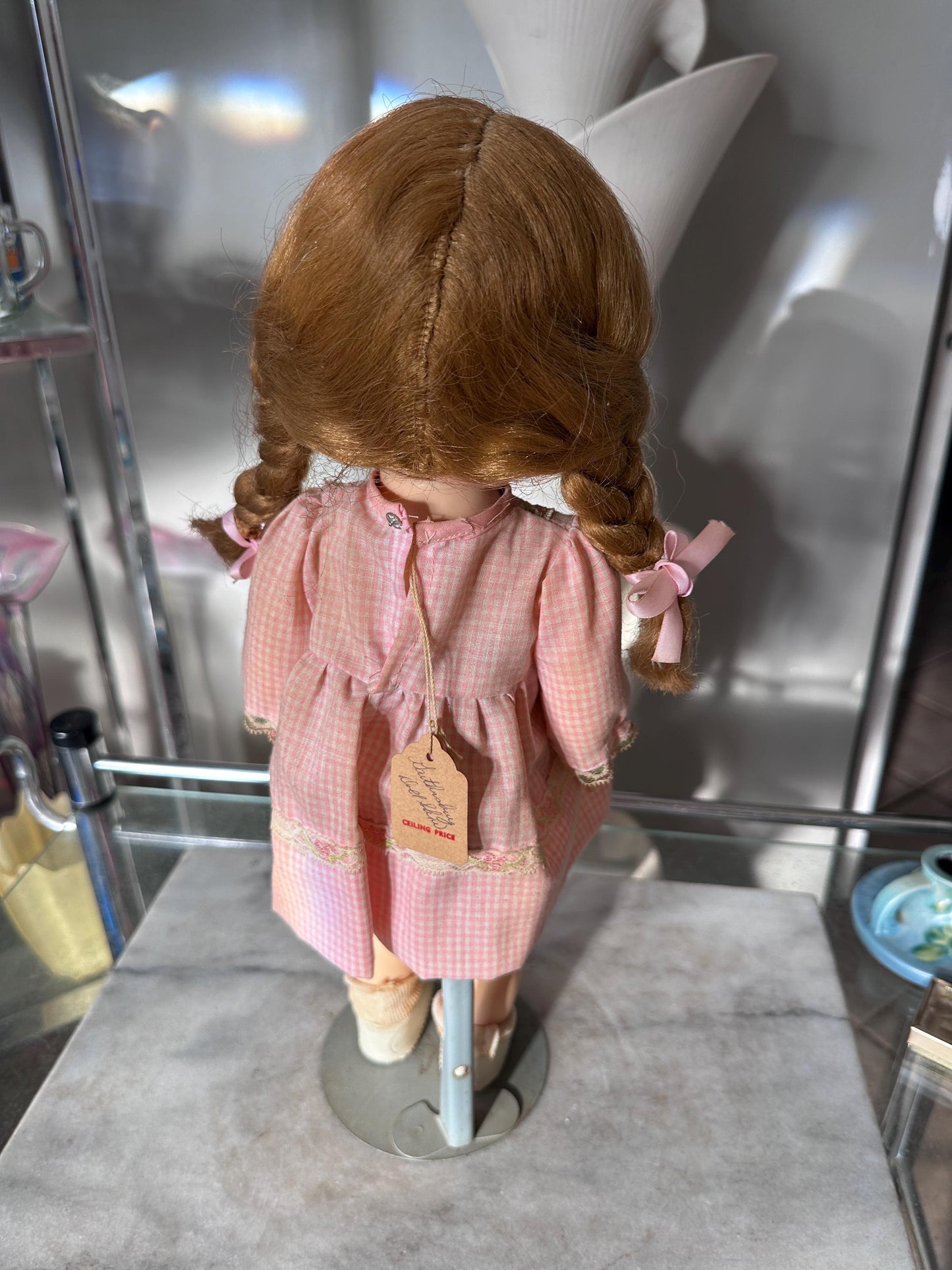 Vintage 1950s Ideal Saucy Walker Doll 17” Brown Braided Pigtails Flirty Sleepy Eyes