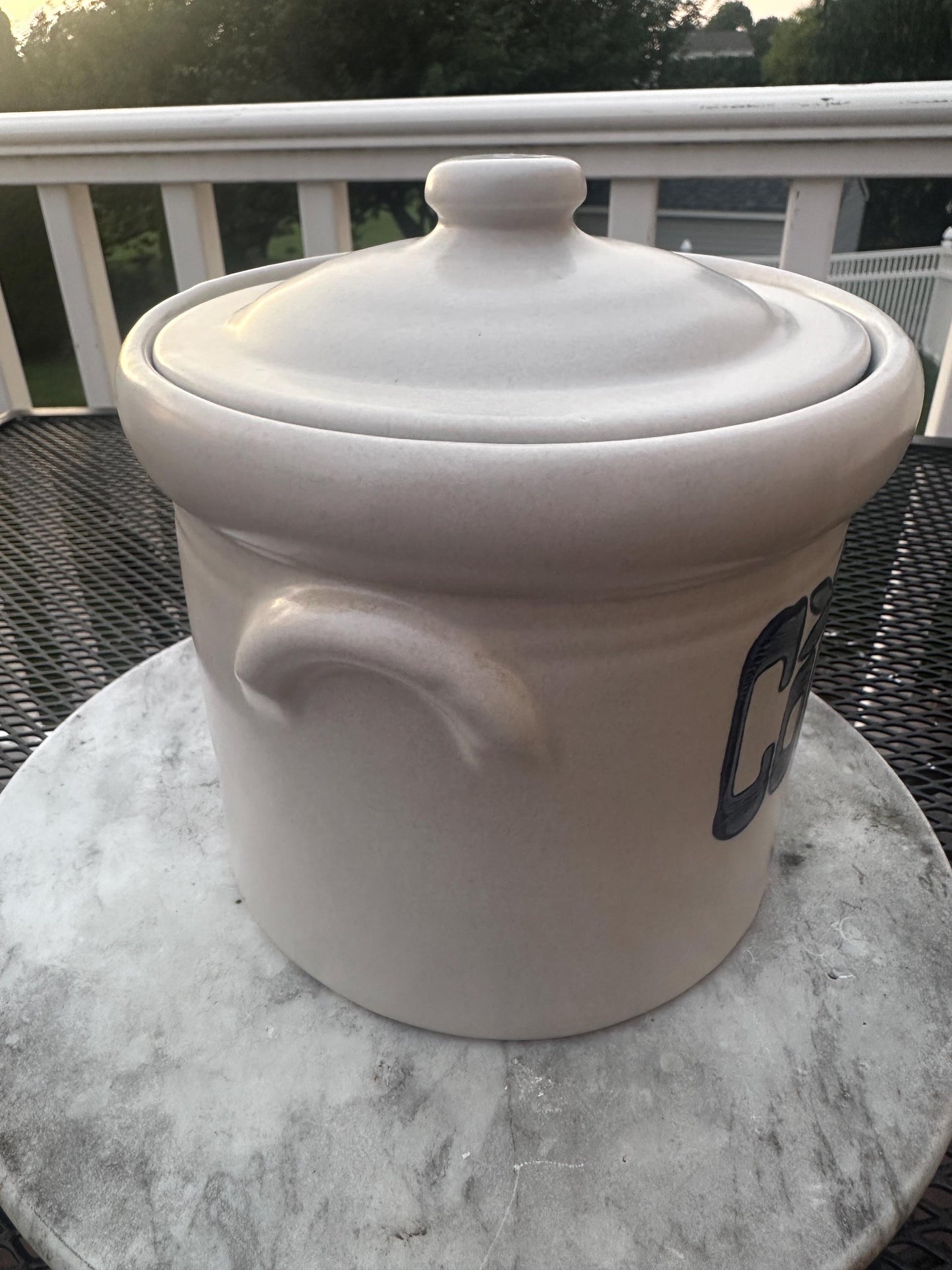 Vintage Pfaltzgraff Yorktowne Cookie Jar Stoneware Blue & Gray USA 1960s 1970s