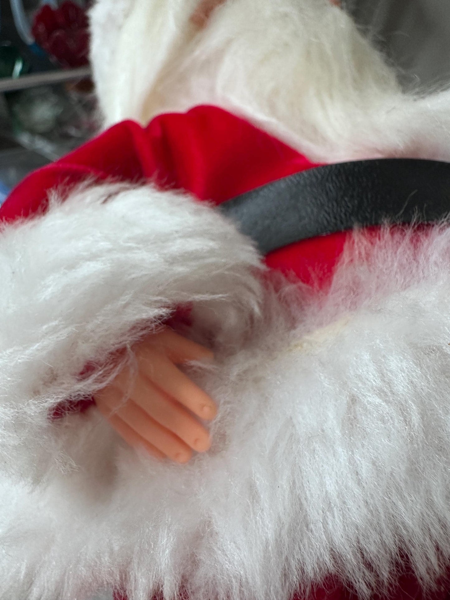 Vintage 1970s Hand Crafted Santa Doll: Rubber Face, Blue Eyes, 14" Collectible