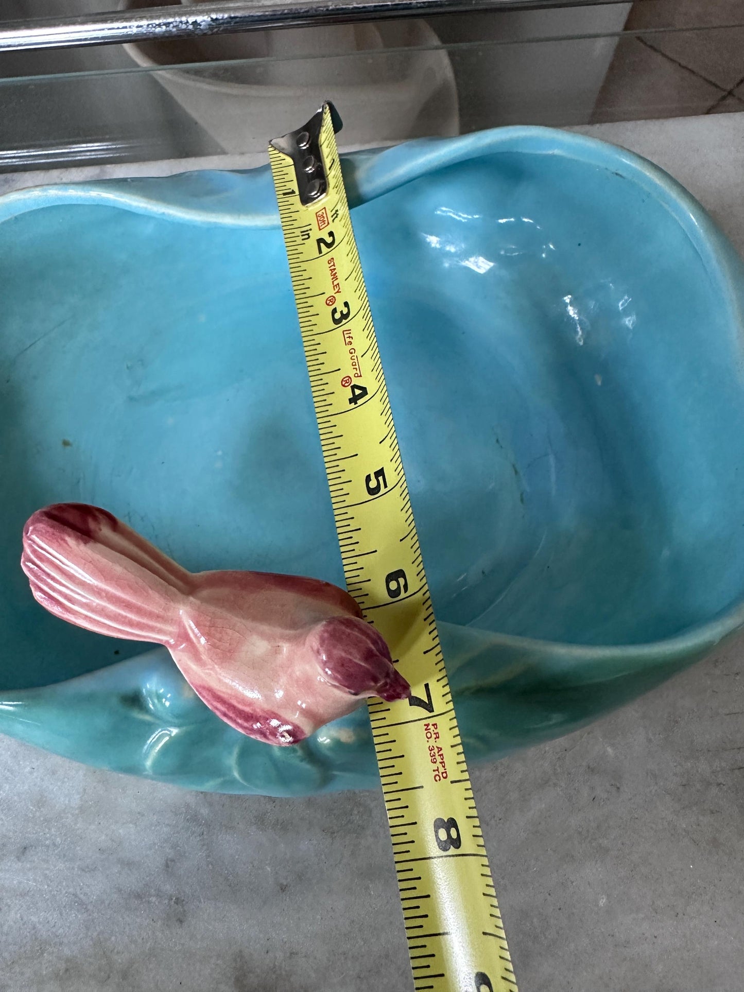 1950 McCoy Pottery Novelty Dish with Bird in Blue and Pink USA Pottery McCoy