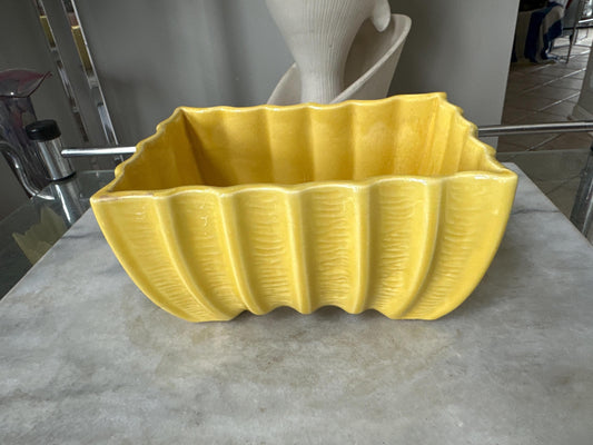 Vintage Cookson Pottery Rectangular Planter CP-3087, Vivid Yellow Mid Century