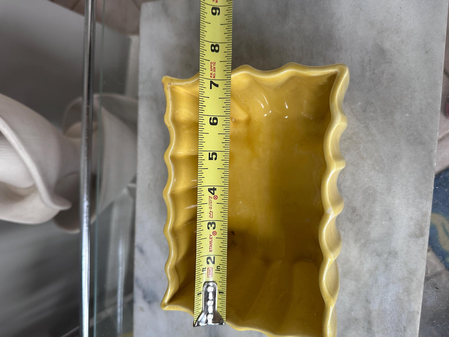 Vintage Cookson Pottery Rectangular Planter CP-3087, Vivid Yellow Mid Century