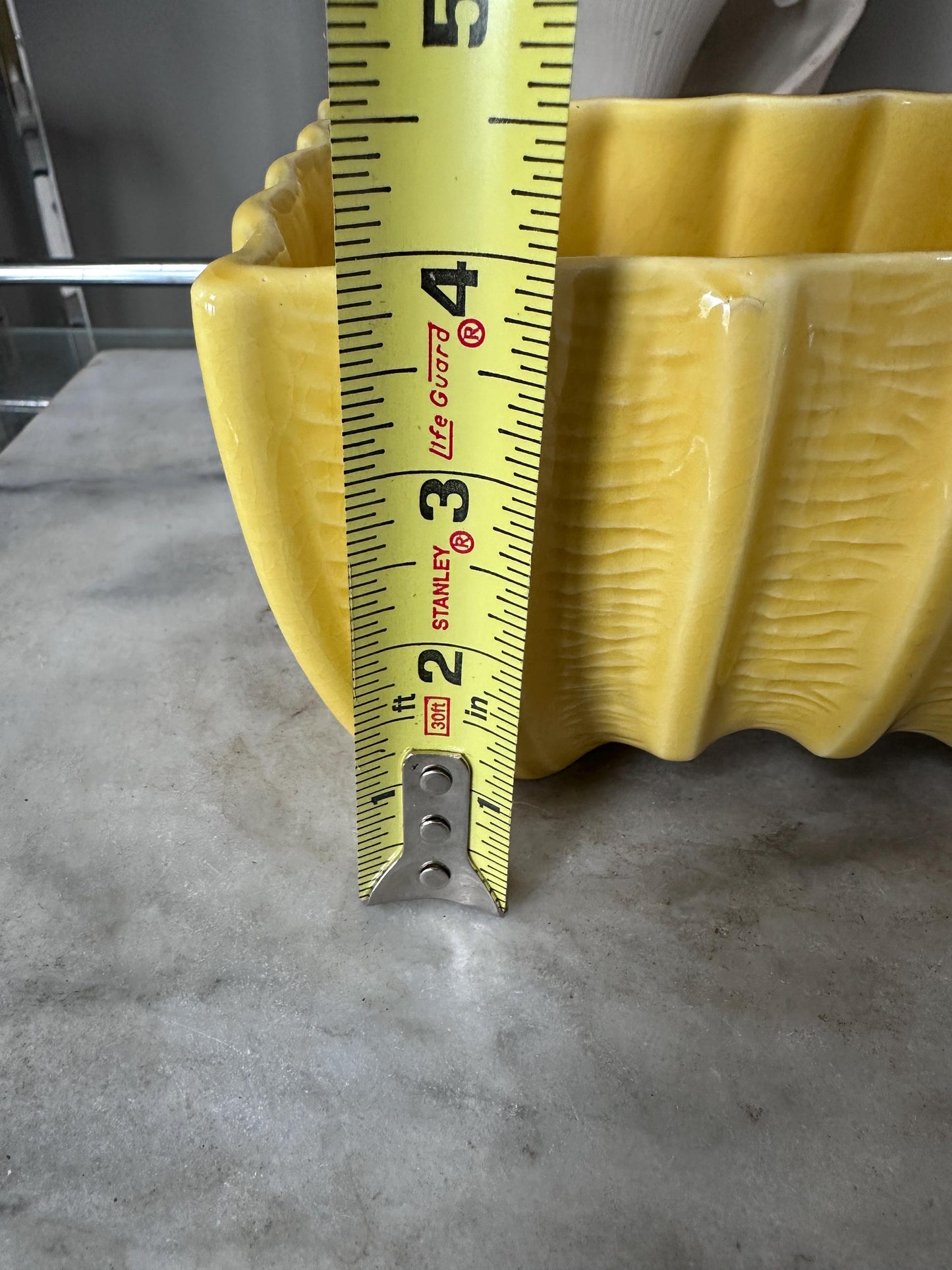 Vintage Cookson Pottery Rectangular Planter CP-3087, Vivid Yellow Mid Century