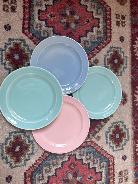 Lu-Ray Pastels Dessert Dishes | Mid Century Dinnerware, Set of 4