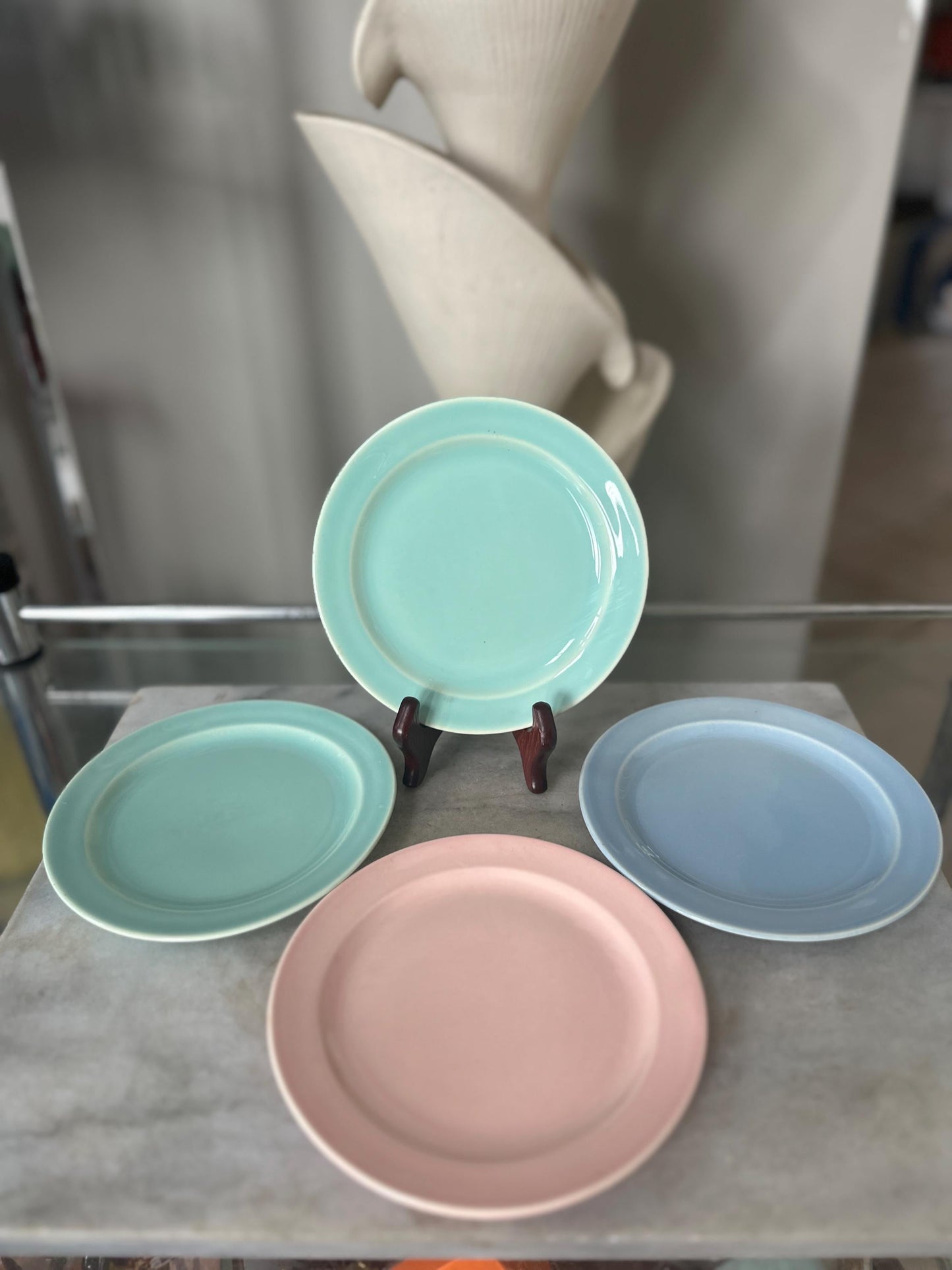 Lu-Ray Pastels Dessert Dishes | Mid Century Dinnerware, Set of 4