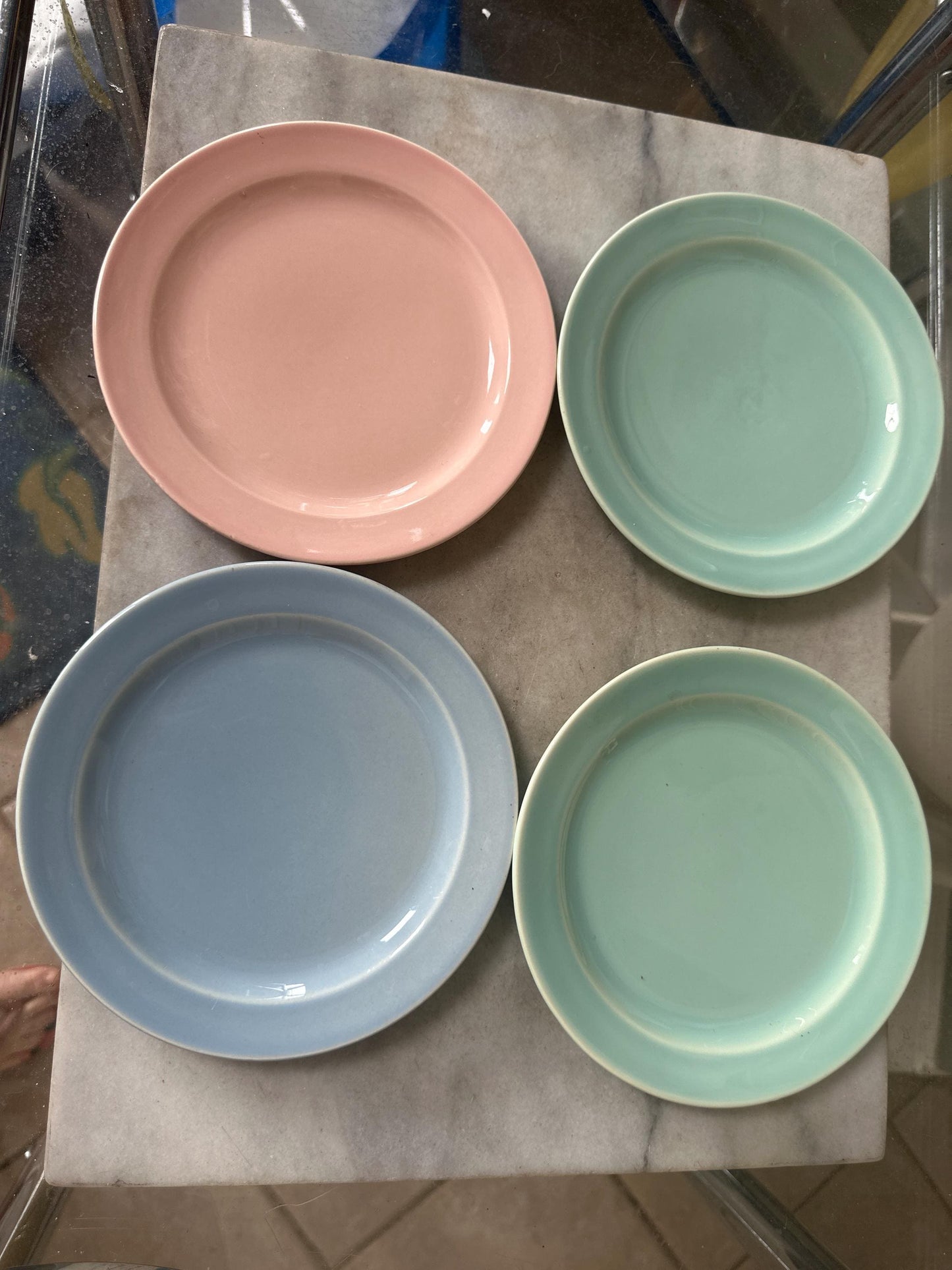 Lu-Ray Pastels Dessert Dishes | Mid Century Dinnerware, Set of 4