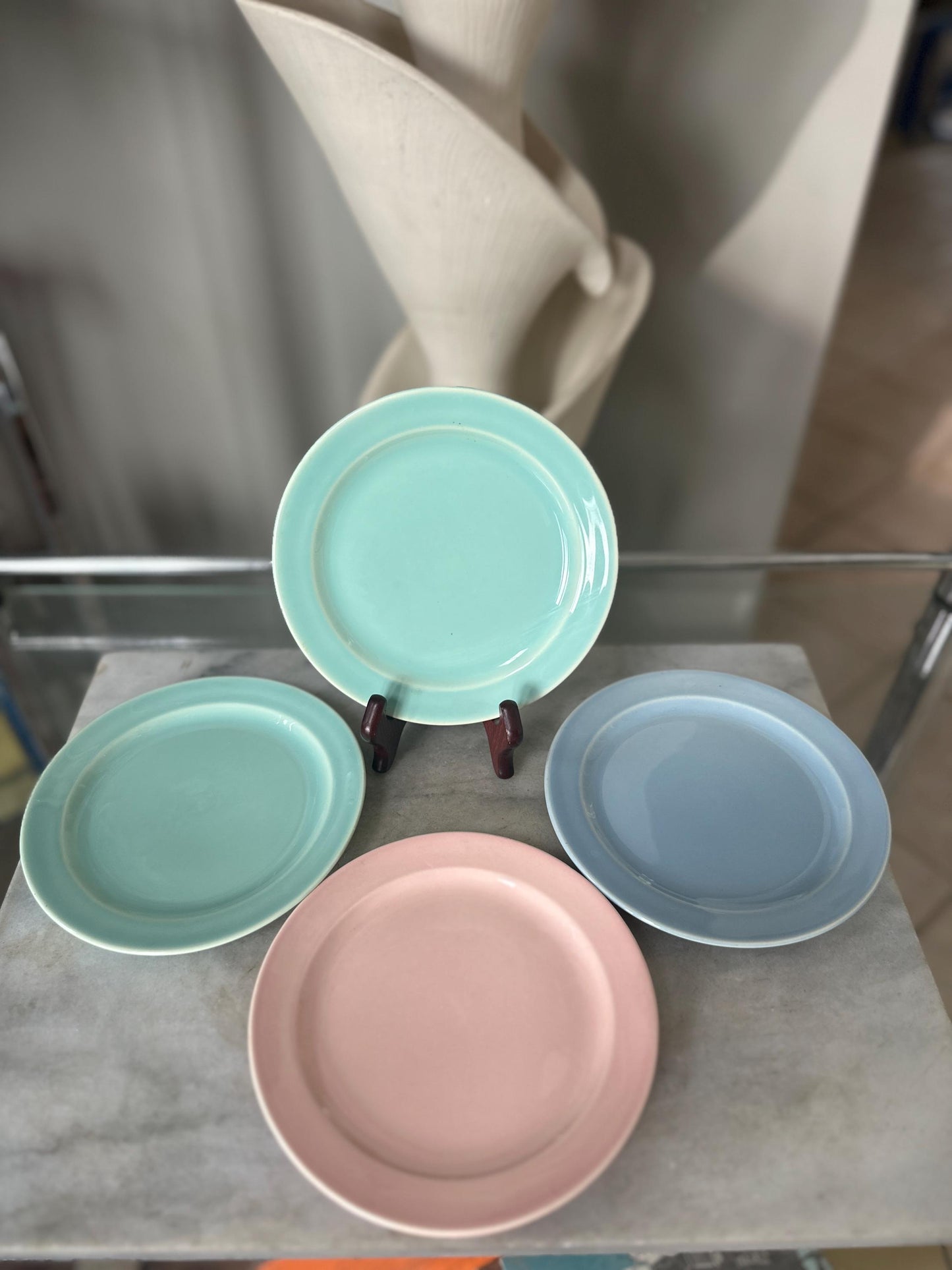 Lu-Ray Pastels Dessert Dishes | Mid Century Dinnerware, Set of 4