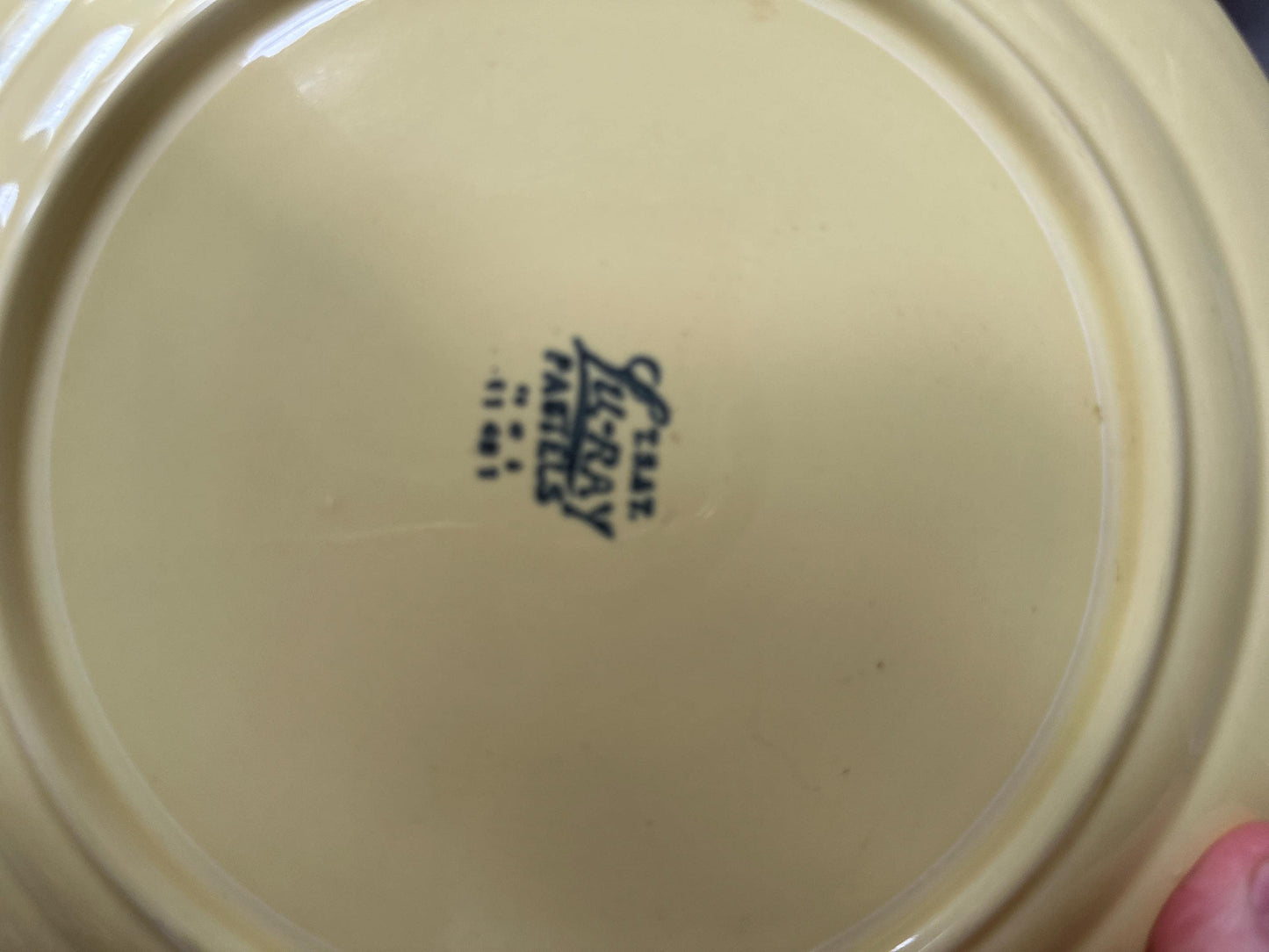 Lu-Ray Pastels Dinner Plates | Set of 2 , Mid-Century Dinnerware, 9.25”, #1248, Pink and Yellow