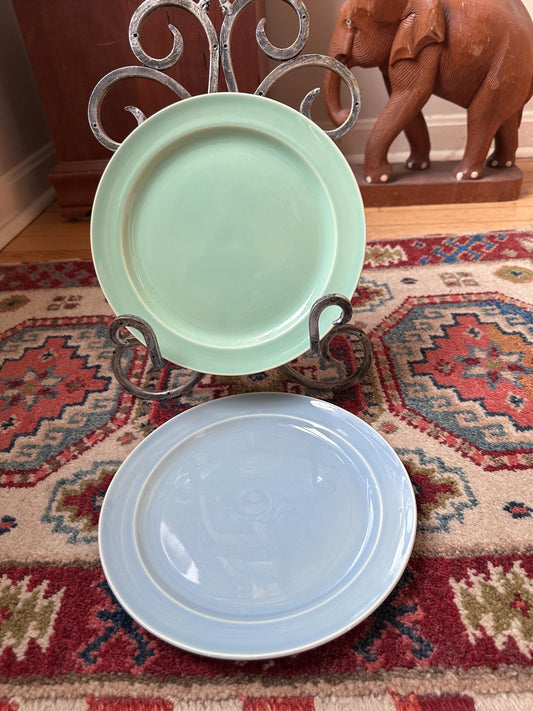 Lu-Ray Pastels Dinner Plates | Set of 2 , Mid-Century Dinnerware, 9.25”, #1248