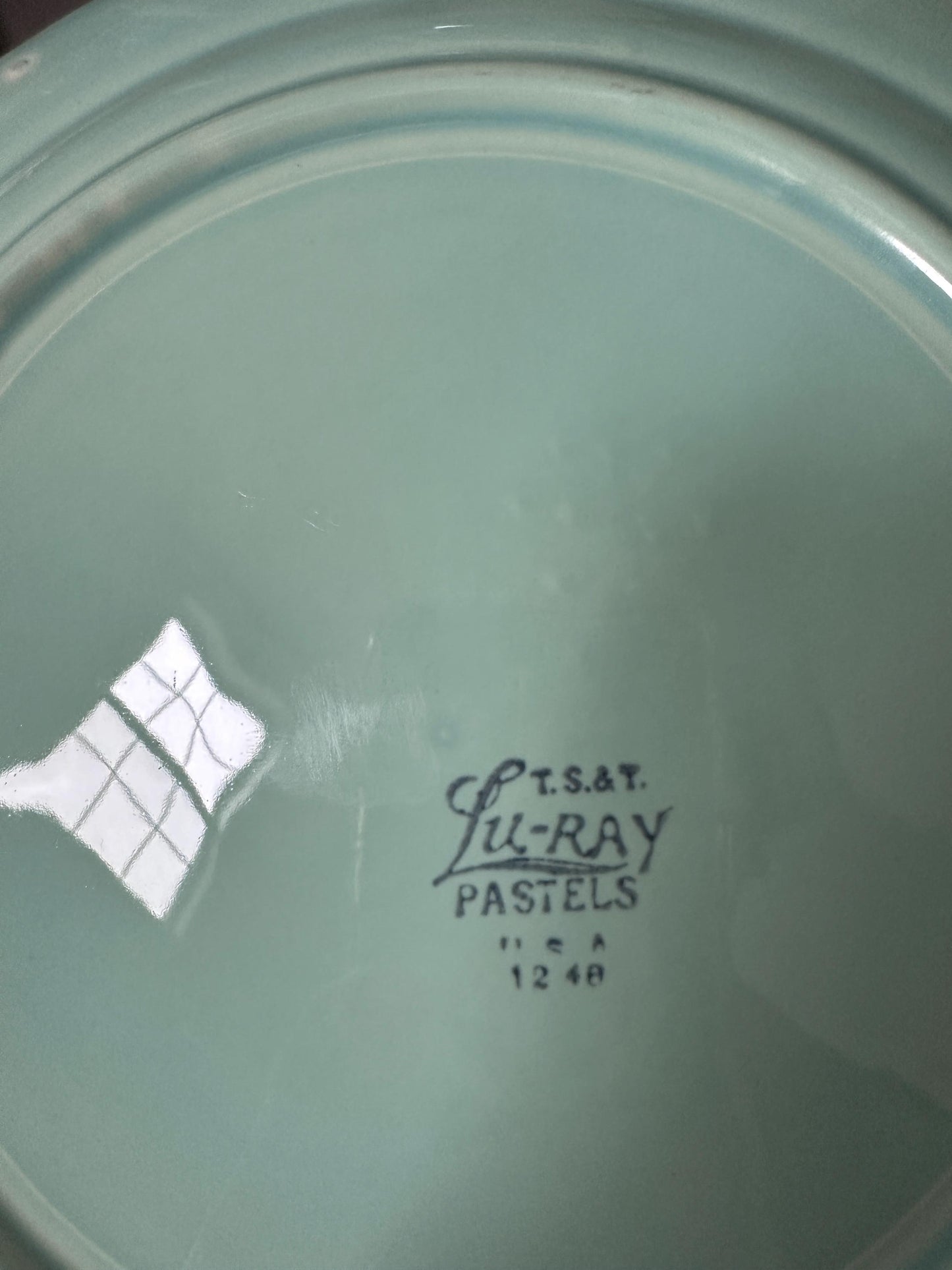 Lu-Ray Pastels Dinner Plates | Set of 2 , Mid-Century Dinnerware, 9.25”, #1248