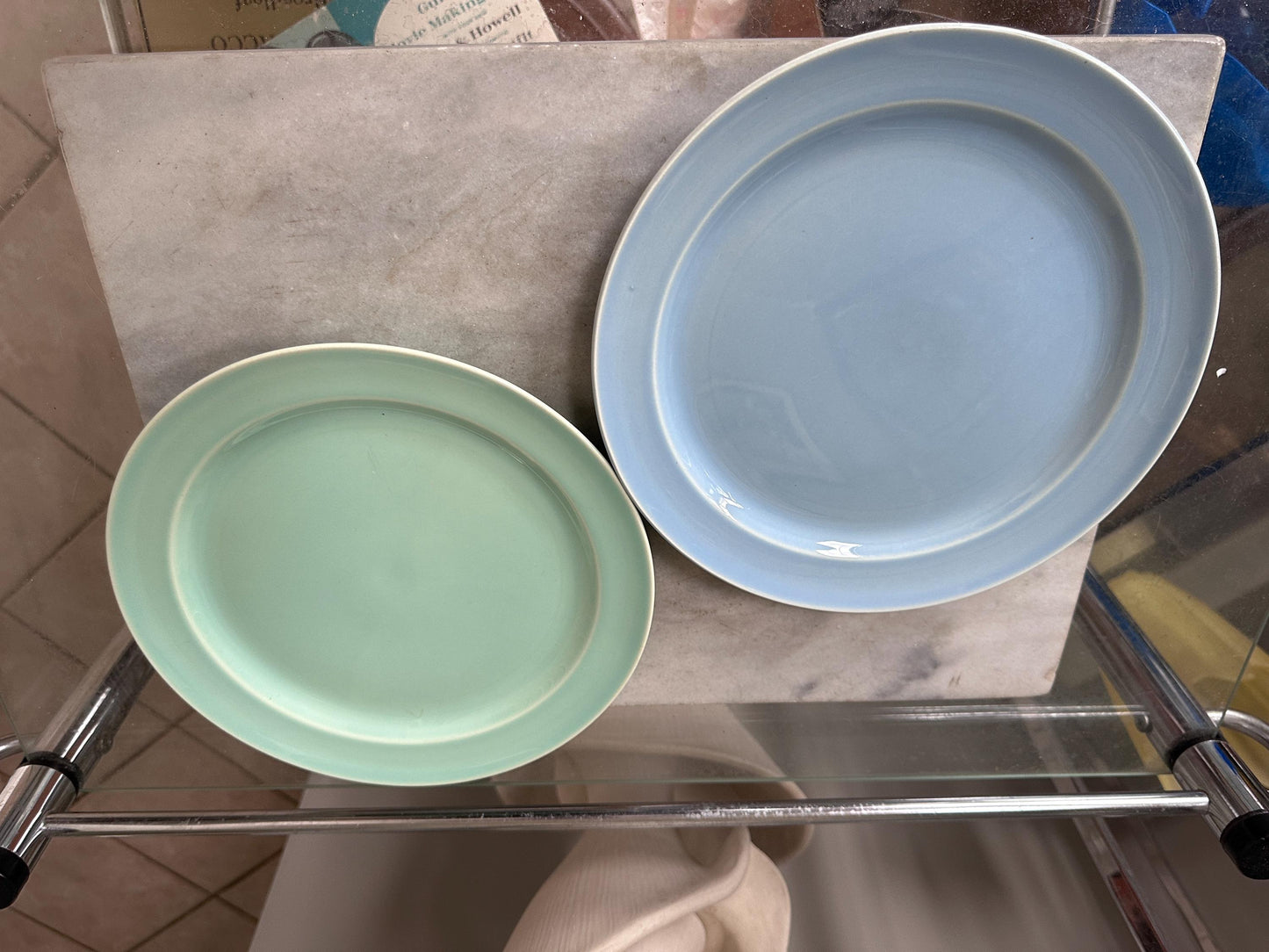 Lu-Ray Pastels Dinner Plates | Set of 2 , Mid-Century Dinnerware, 9.25”, #1248