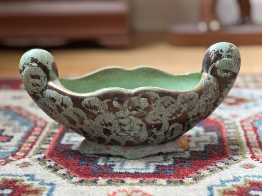 Vintage Föhr Keramik West German Pottery Vase Planter | 1950s Turquoise & Gold Textured Ceramic | Mid-Century Modern WGP Decor