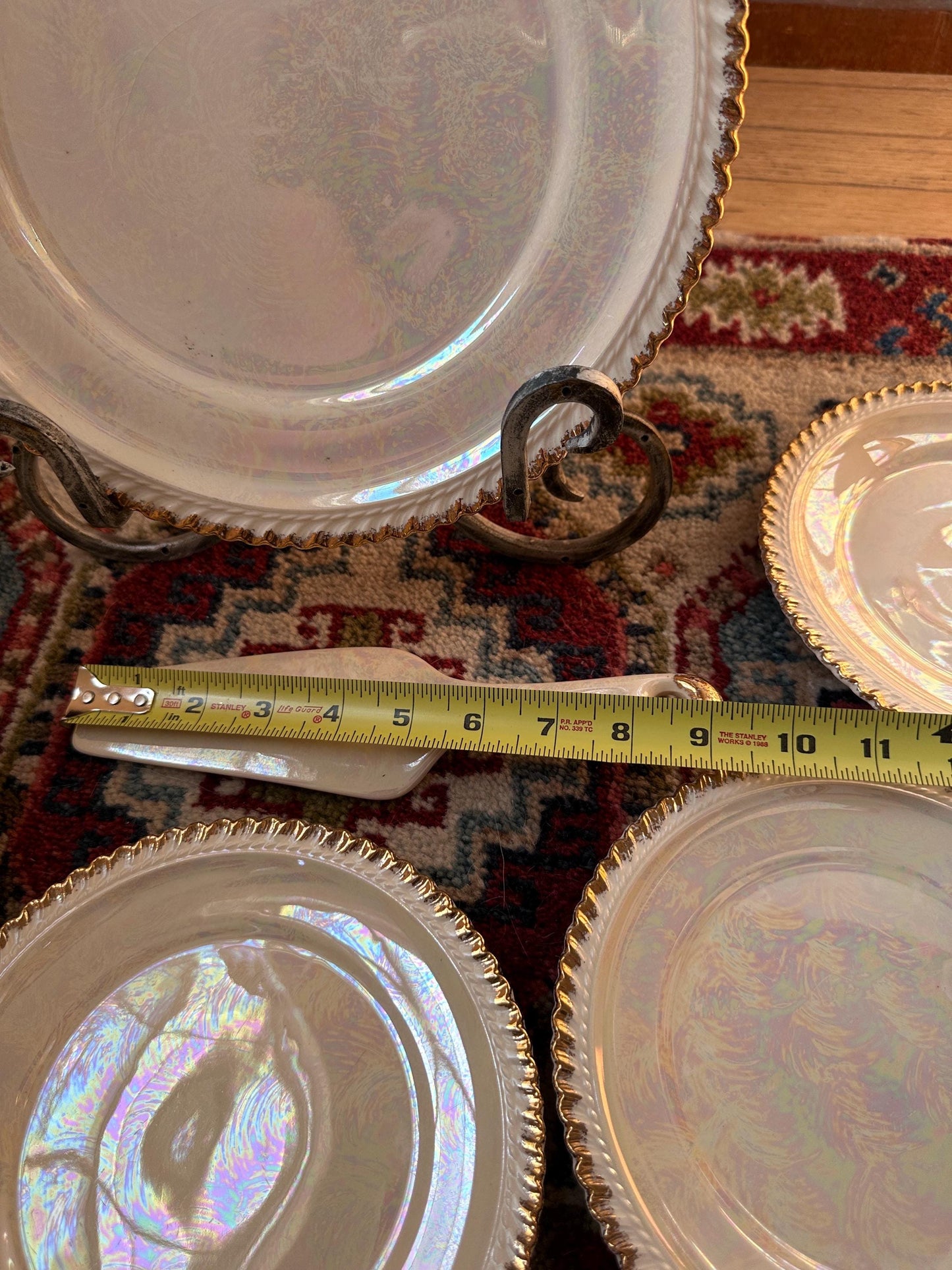 Vintage Pearl China Company Pattern PEA5 Cake Serving Set | Cake Plate, 5 Dessert Plates & Cake Server | Mid-Century Dessert Set