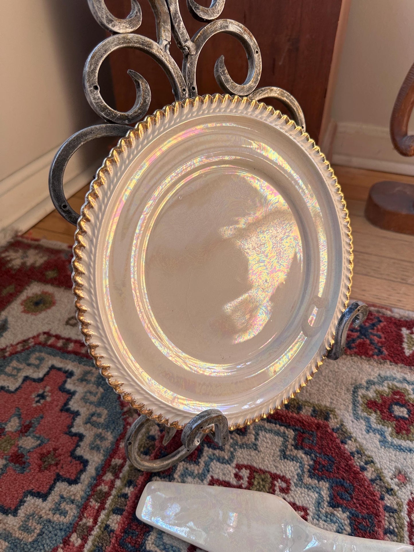 Vintage Pearl China Company Pattern PEA5 Cake Serving Set | Cake Plate, 5 Dessert Plates & Cake Server | Mid-Century Dessert Set