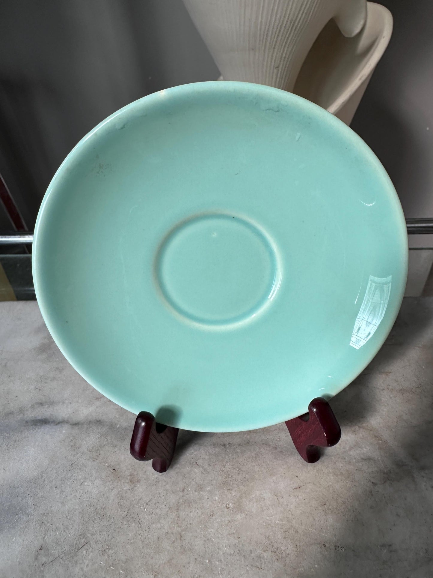 Vintage Lu-Ray Pastels Saucer Plates Set of 7 Taylor Smith & Taylor 1048-1 MCM 1950s Pink Blue Green Yellow