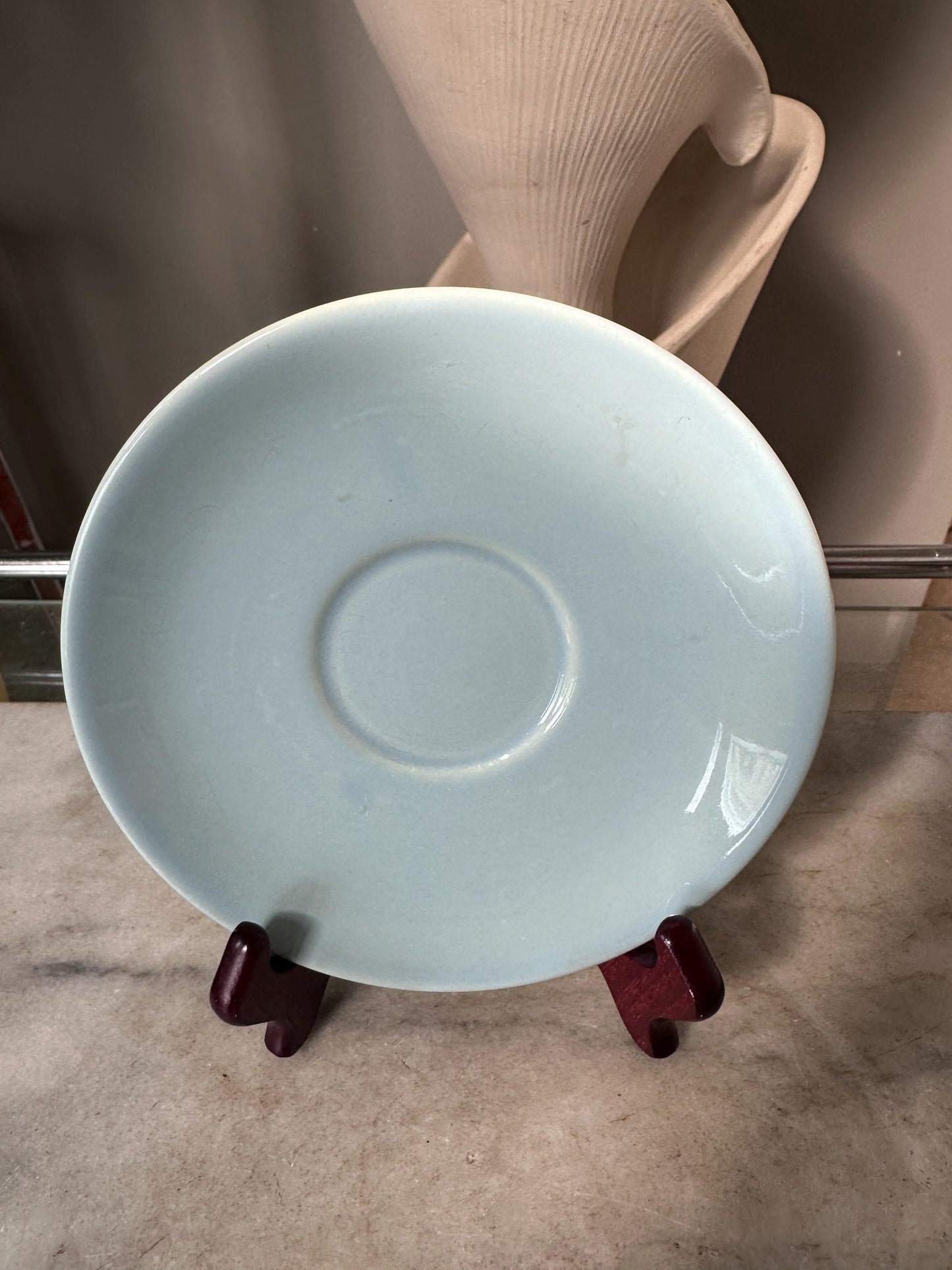 Vintage Lu-Ray Pastels Saucer Plates Set of 7 Taylor Smith & Taylor 1048-1 MCM 1950s Pink Blue Green Yellow