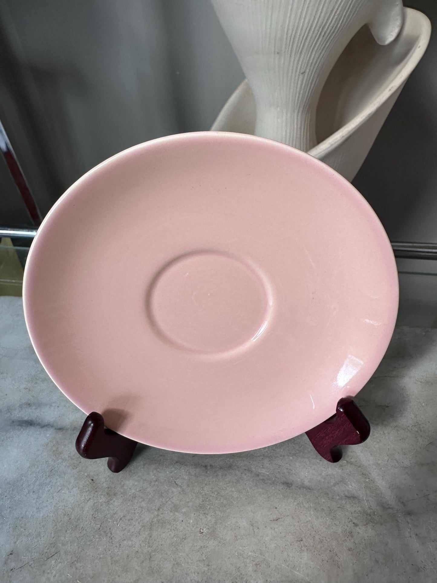 Vintage Lu-Ray Pastels Saucer Plates Set of 7 Taylor Smith & Taylor 1048-1 MCM 1950s Pink Blue Green Yellow