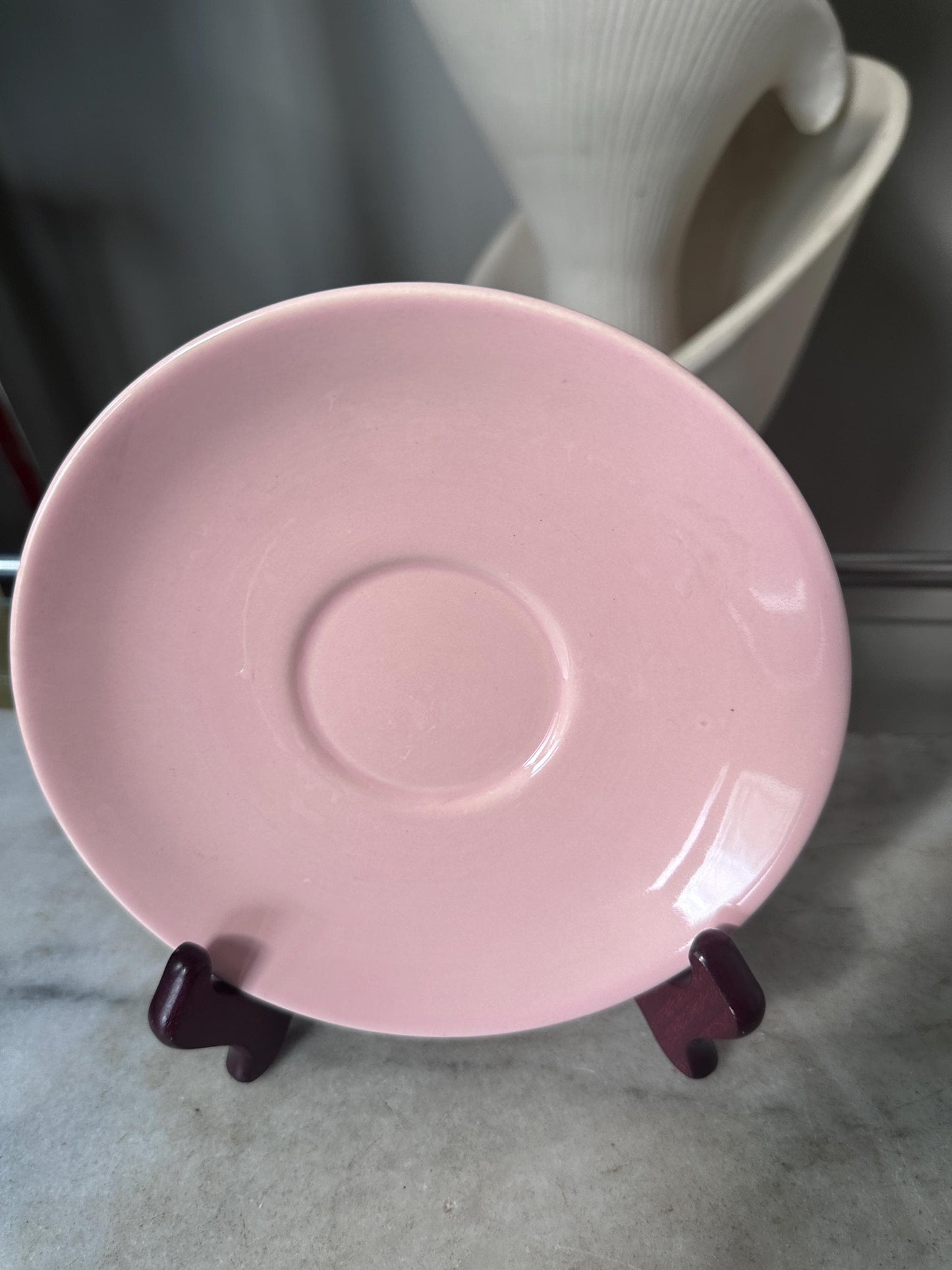 Vintage Lu-Ray Pastels Saucer Plates Set of 7 Taylor Smith & Taylor 1048-1 MCM 1950s Pink Blue Green Yellow