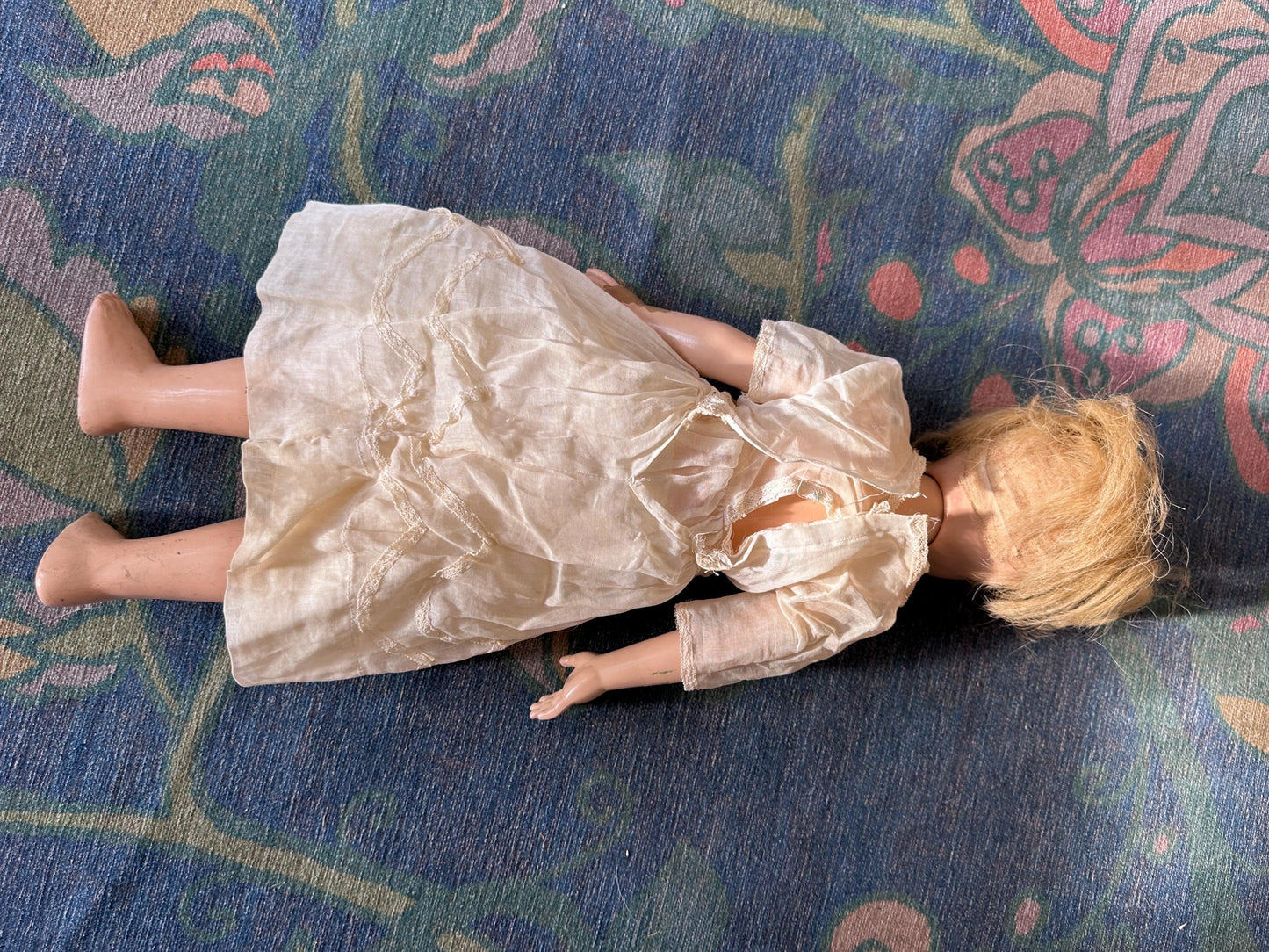 Antique 1930s Effanbee Ann Shirley Composition Doll 20” Blonde Blue Eyes Vintage Doll Restoration Zombie Doll Estate Find, RESTORE REPURPOSE