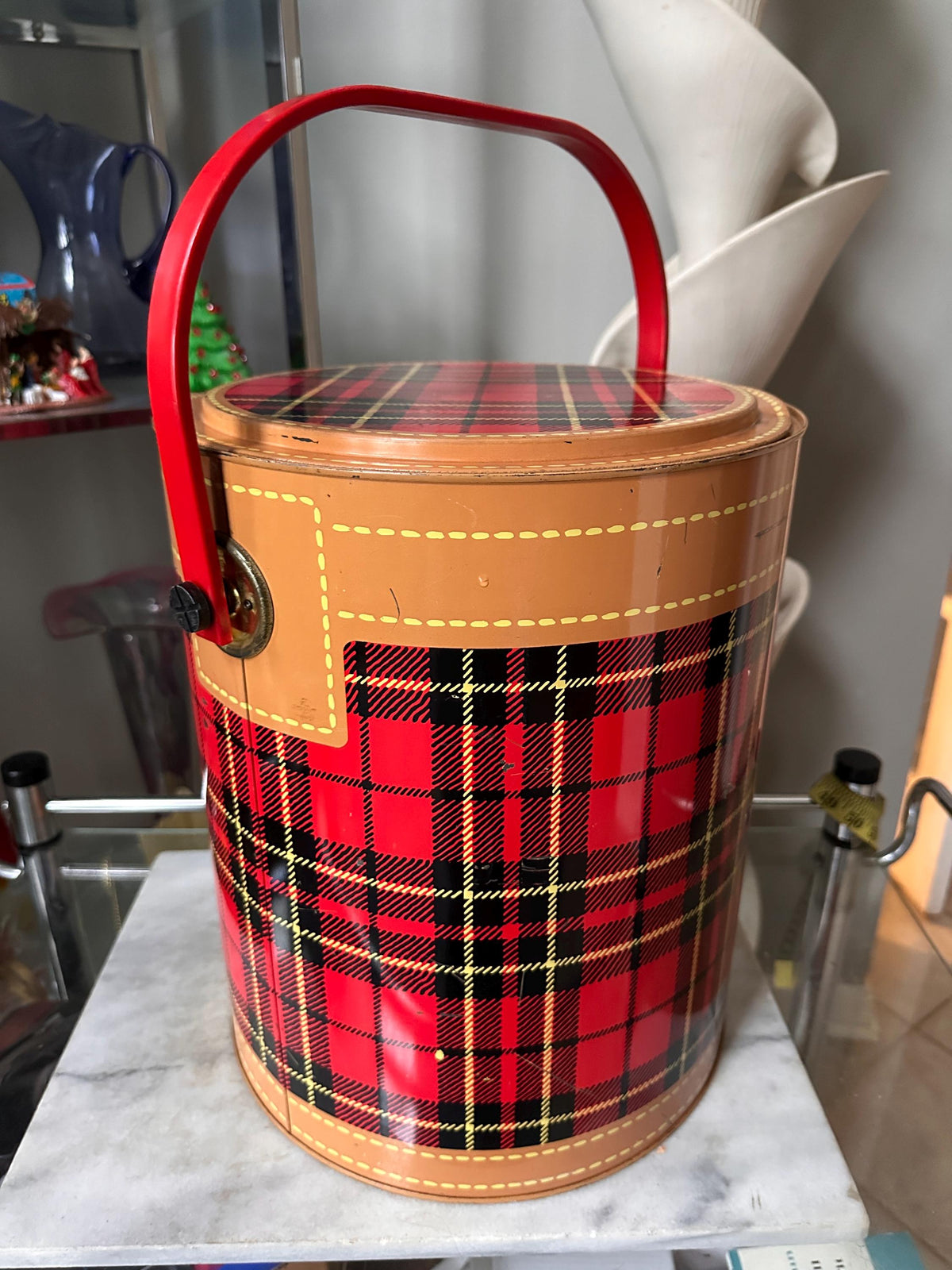 Vintage Skotch Party Bucket – Tartan Plaid Cooler, Petra Cabot Design