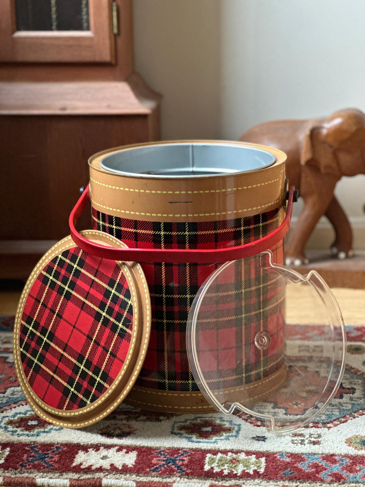 Vintage Skotch Party Bucket – Tartan Plaid Cooler, Petra Cabot Design