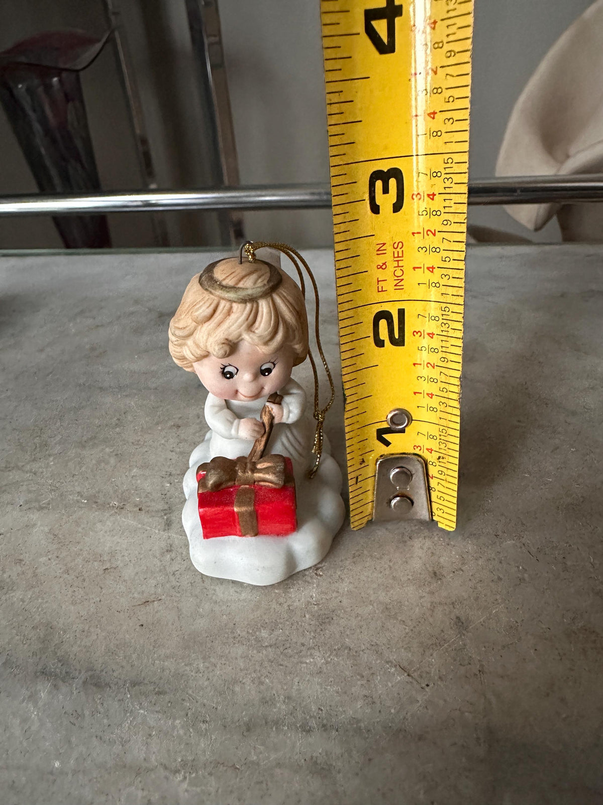 Vintage Russ Berrie Angel Ornaments Set, Christmas Angels, Rocking Horse, Gifts (1980s)