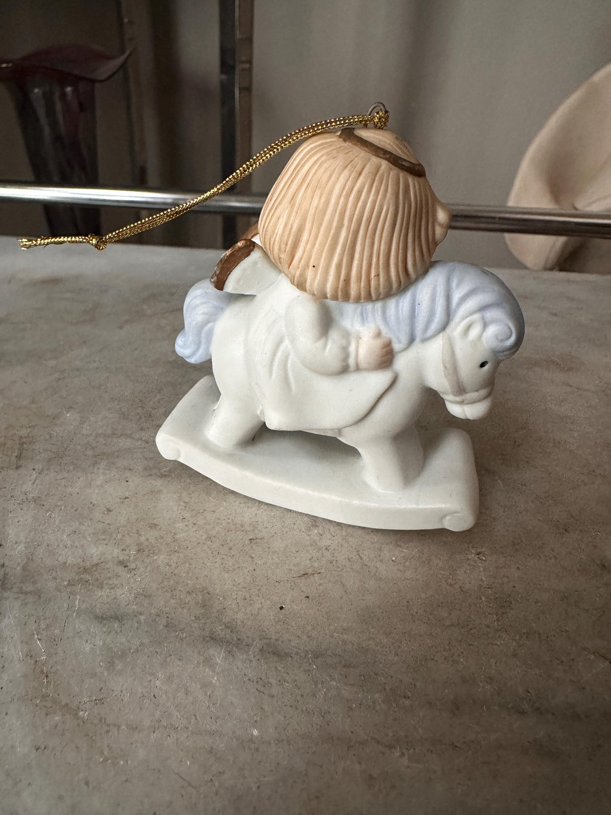 Vintage Russ Berrie Angel Ornaments Set, Christmas Angels, Rocking Horse, Gifts (1980s)