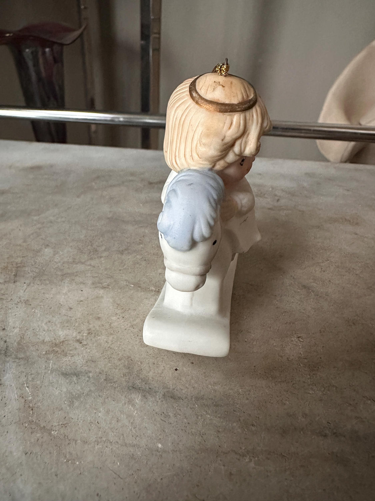 Vintage Russ Berrie Angel Ornaments Set, Christmas Angels, Rocking Horse, Gifts (1980s)