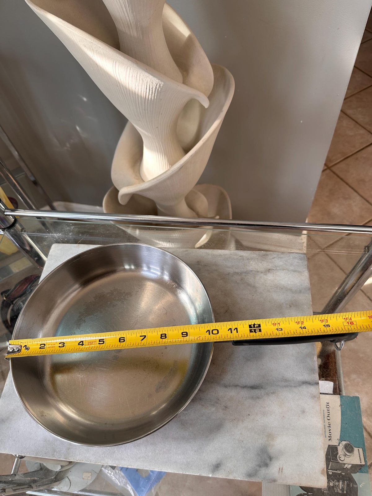 Vintage Revere Ware 6 Quart Pot & 10 Inch Pan Set, Copper Bottom Stainless Steel Cookware, Mid Century Kitchen, Made in USA