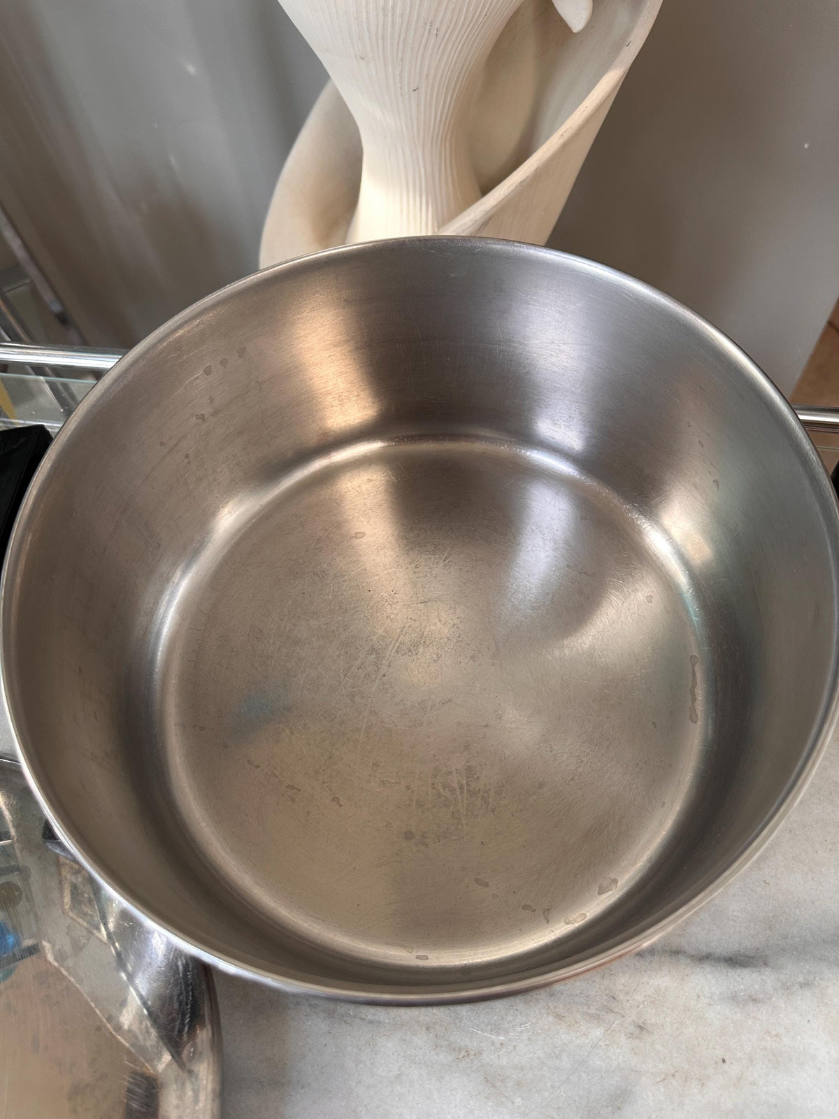 Vintage Revere Ware 6 Quart Pot & 10 Inch Pan Set, Copper Bottom Stainless Steel Cookware, Mid Century Kitchen, Made in USA