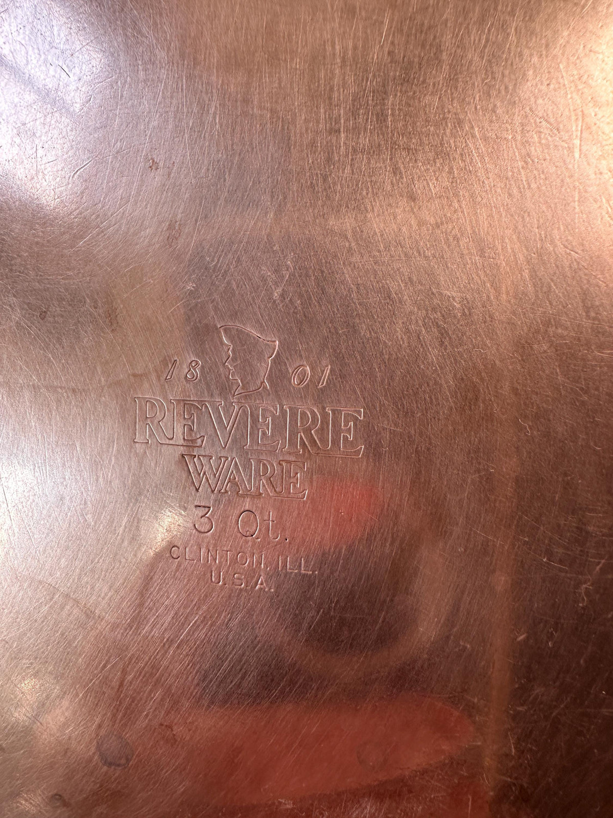 Vintage Revere Ware 3 Quart Pot & 7 Inch Pan Set, Copper Bottom Stainless Steel Cookware, Mid Century Kitchen, Made in USA