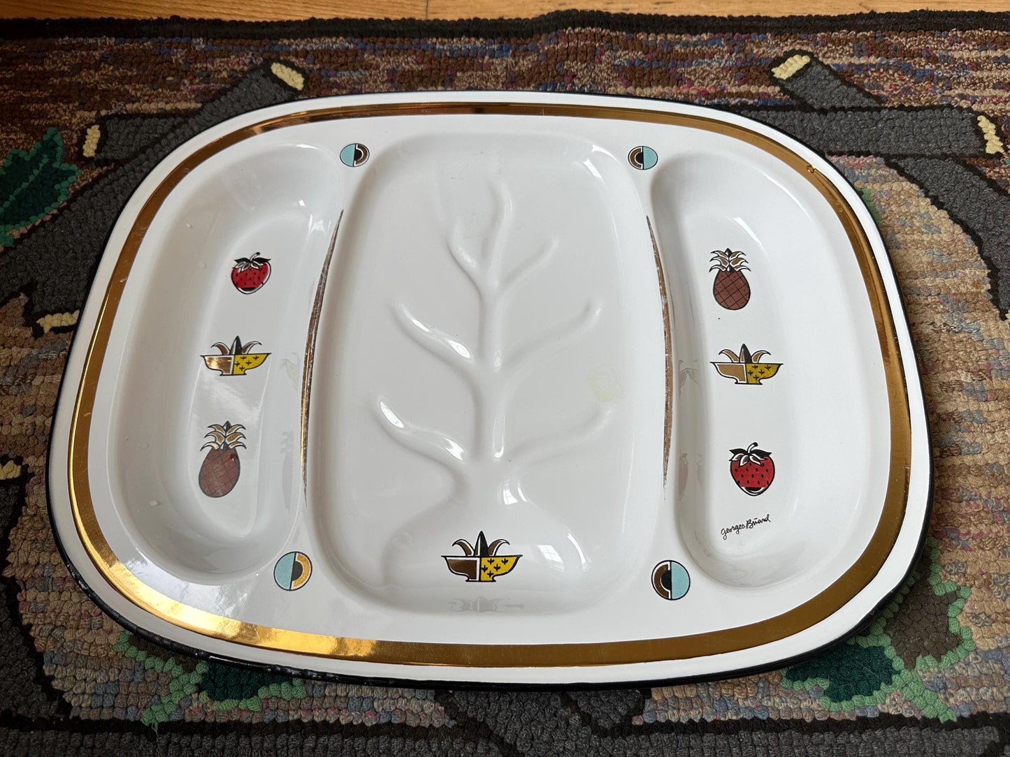 Mid-Century Modern George Briard Cookware 5 Piece Set | Ambrosia Pattwrn | Roaster | Saucepan | Coffee Pot | Teapot | MCM Kitchen