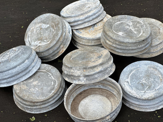Vintage Ball Jar Zinc Lids – Set of 10 | Primitive Farmhouse Decor | No Inserts