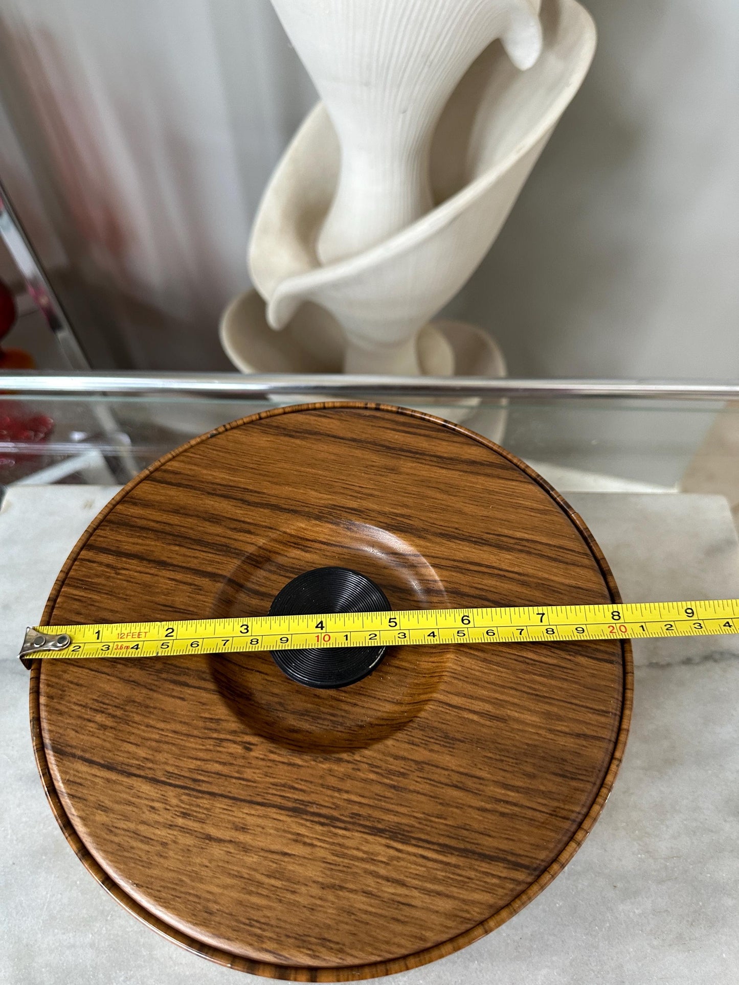 Wood Grain Ice Bucket, Round Guildcraft Ice Box, Vintage Insulated Countertop Storage Box, MCM Retro Barware, Metal Ice Holder