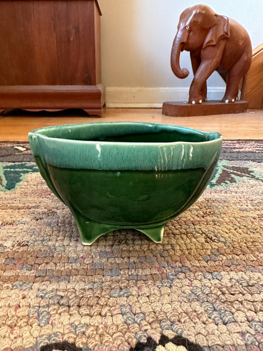 Covina Pottery CP Planter Ceramic MCM Amoeba Kidney Teardrop Footed Pot 346