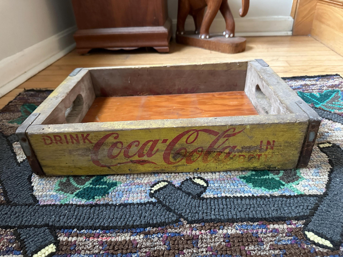 Vintage Coca Cola Advertising Tray | Vintage Coke Crate | Retro Coke Crate | Yellow and Red Coke Crate | PLEASE READ DESCRIPTION