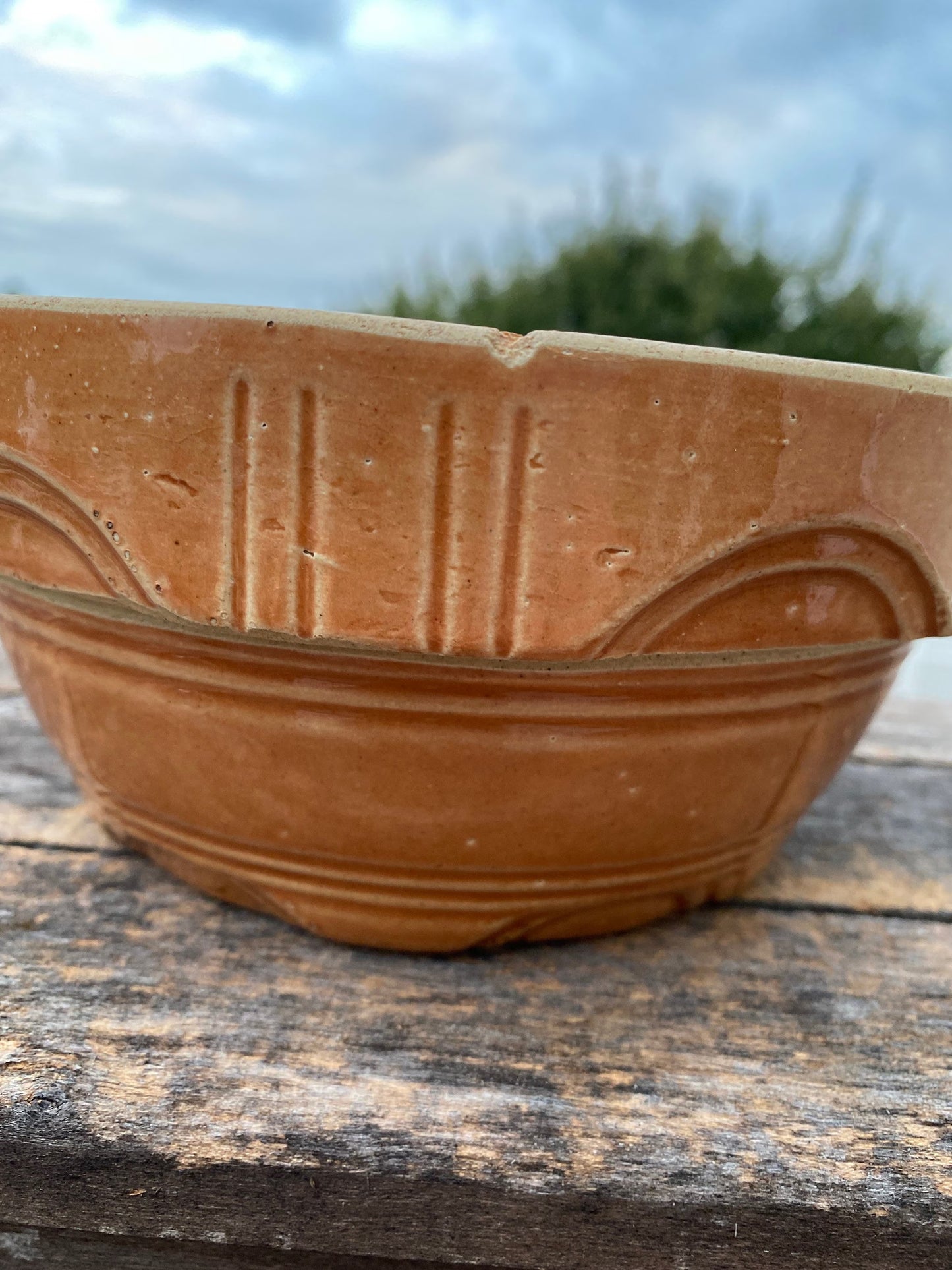 Vintage OvenWare USA 7 | Farmhouse Stoneware Bowl with Lid