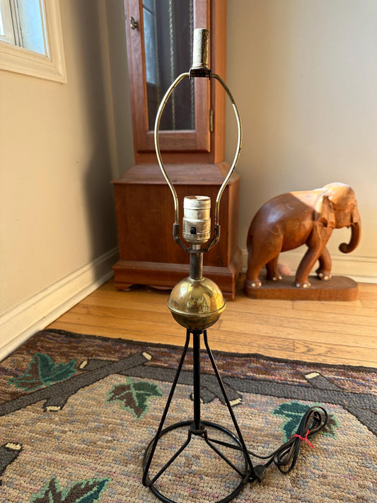 MCM Atomic Wrought Iron and Brass Lamp | Mid Century Modern Lighting