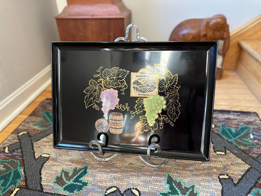 COUROC Tray Featuring Grapes, Wine Label and Barrel - Californiaoc Tray Featuring Grapes, Wine Label and Barrel - California | MCM COURO