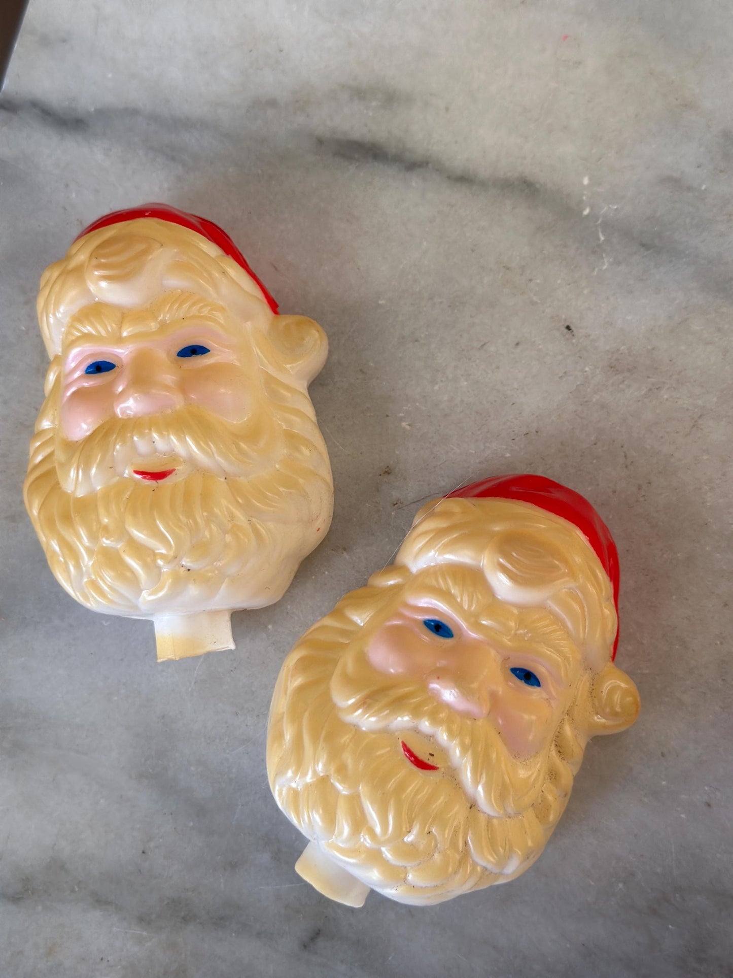 7 Vintage String Light Blow Mold Santa Claus Light Covers Retro/MCM
