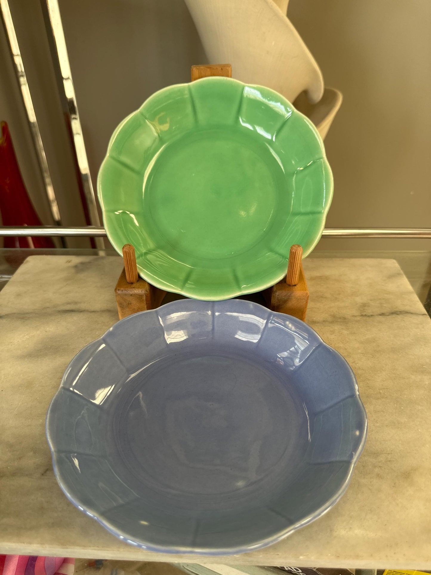 Vintage W S George Petal Ware Dessert / Soup or Cereal Bowls, Collectible Mid Century Dining and Serving, Vintage Pottery | 2 Bowls