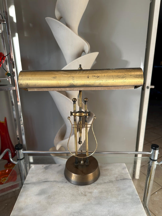 Vintage 1970S HARP BRASS LAMP