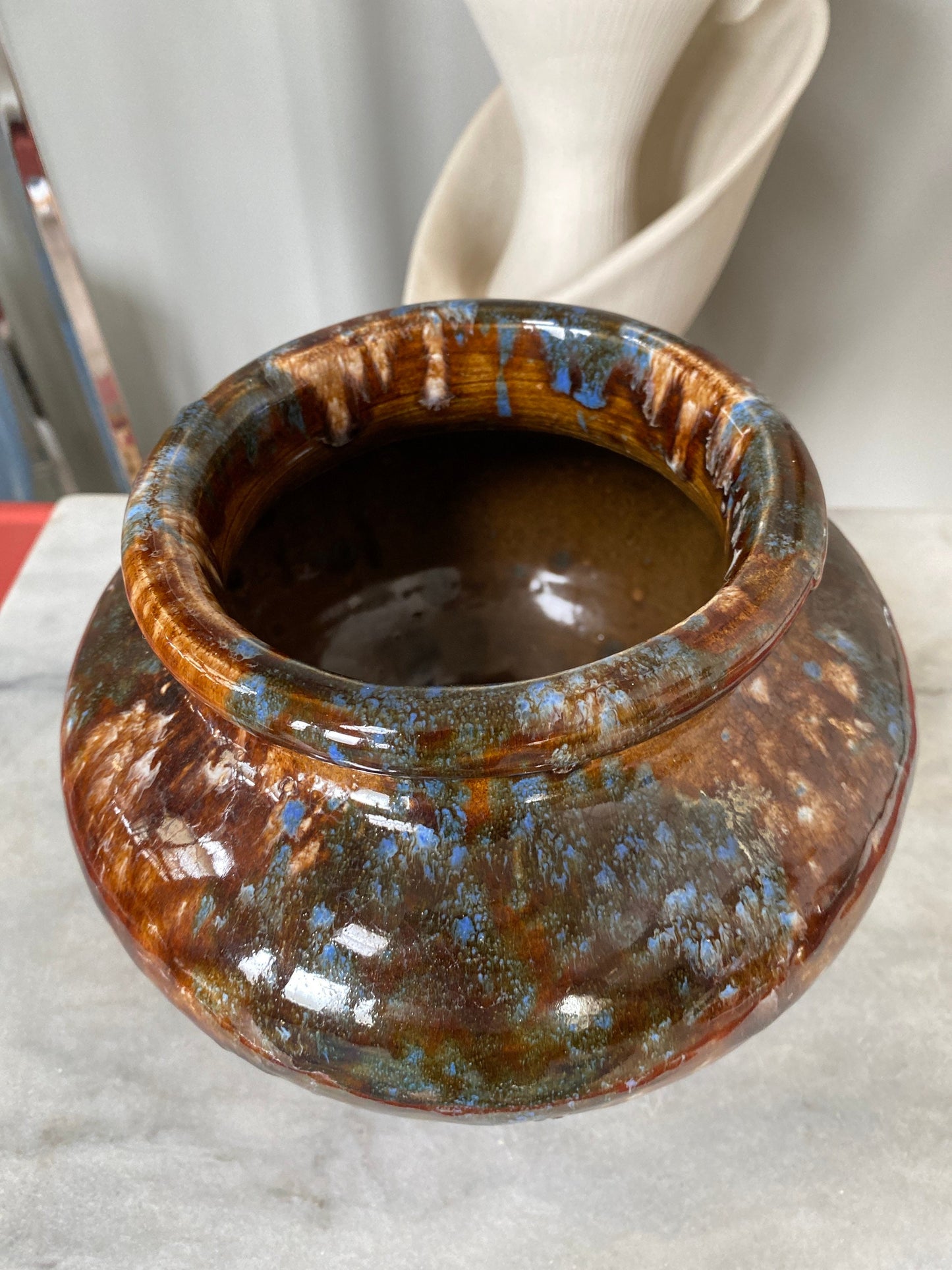Vintage 1940s Brush McCoy 1940s Drip Glaze Vase | USA