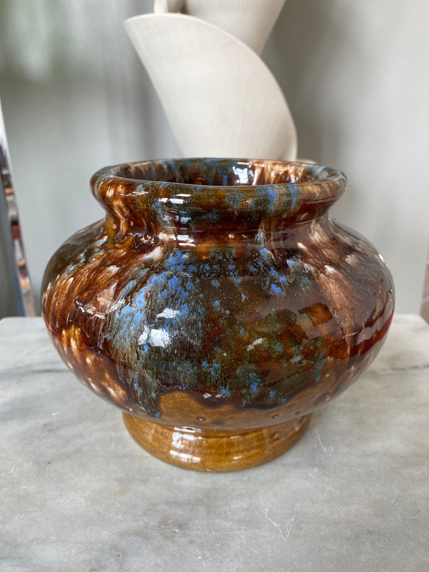 Vintage 1940s Brush McCoy 1940s Drip Glaze Vase | USA