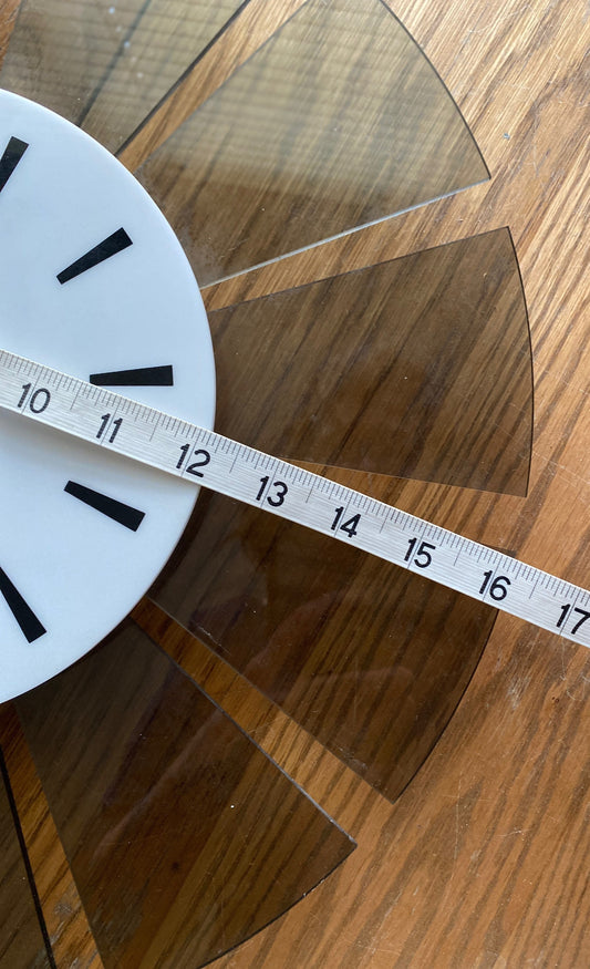 Vintage Mid Century Modern Smokey Grey Acrylic Seth Thomas Wall Clock